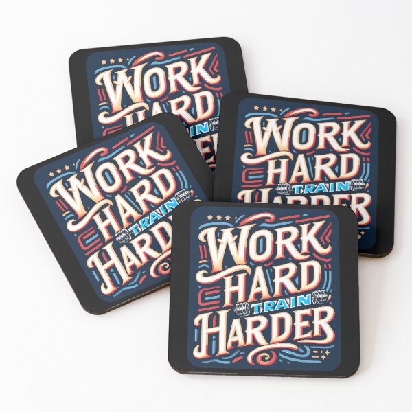 Item preview, Work Hard Train Harder, typography designed and sold by maxmaj.