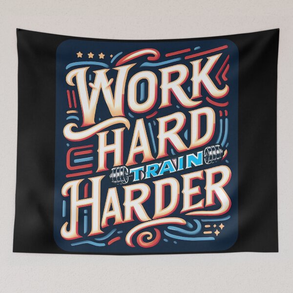 Item preview, Work Hard Train Harder, typography designed and sold by maxmaj.