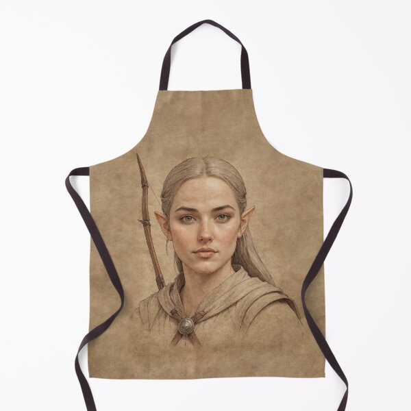 Item preview, Elven archer woman. Fantasy vintage illustration on parchment. designed and sold by twisted-dot.