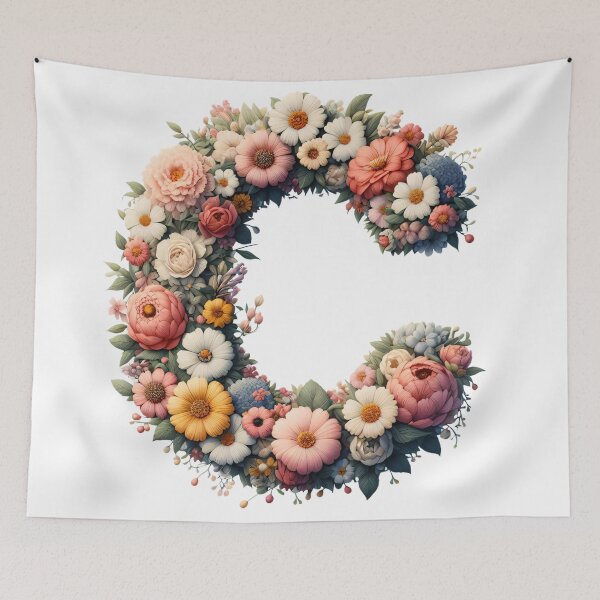 Item preview, Letter “C” containing flowers designed and sold by yeekazar.