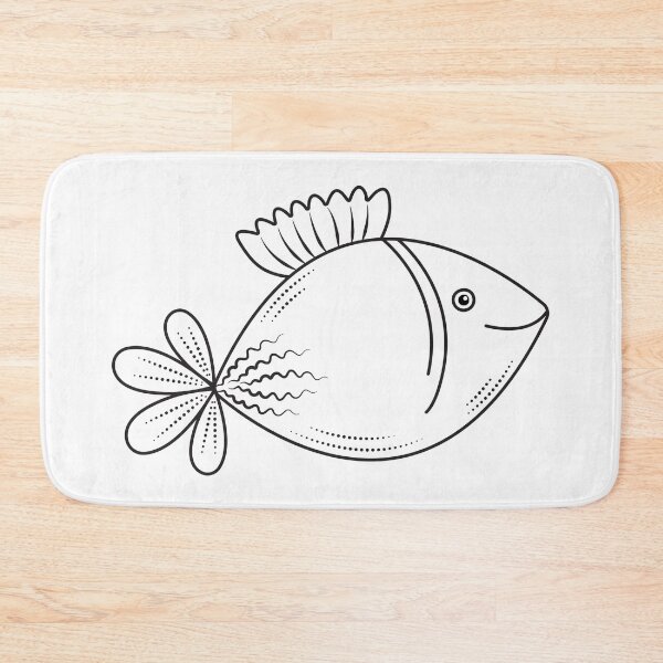 Item preview, Cute fish, black line illustration designed and sold by OM-lova.
