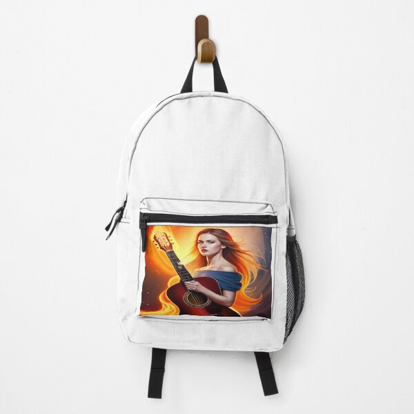Item preview, Woman holding guitar in flames designed and sold by 7venty.