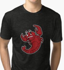 Cute Friendly Happy Red Mud Bug Smiling Crawfish Tri-blend T-Shirt