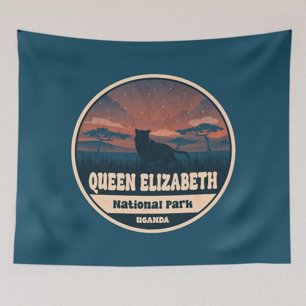 Item preview, Queen Elizabeth National Park Uganda Vintage Safari Graphic designed and sold by CynthiaGraphics.