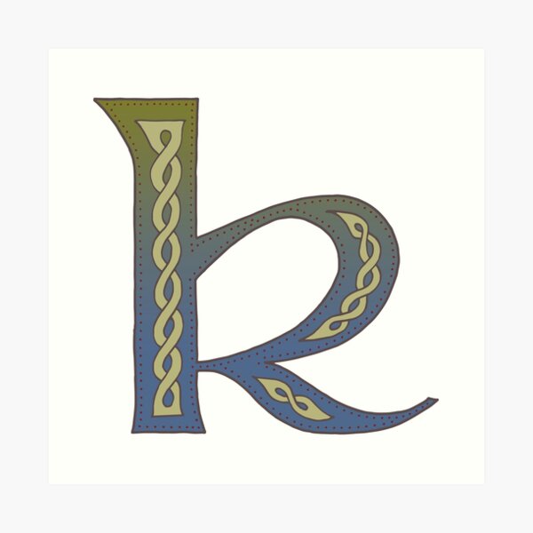 Celtic Knotwork Alphabet - Letter K Art Print