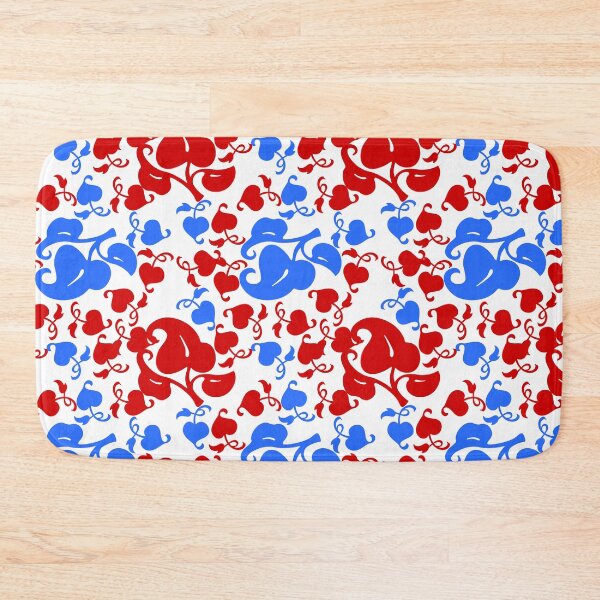Item preview, Blue And Red Leaf Shapes Pattern Design designed and sold by PatternTitan.