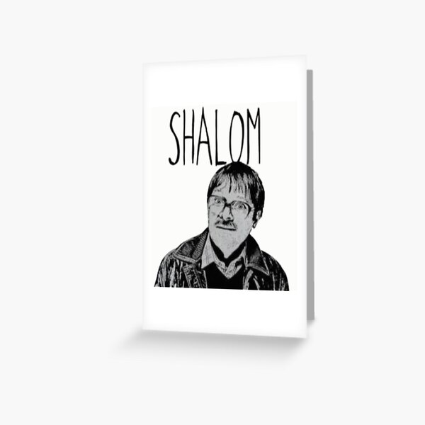 Artikel-Vorschau von SHALOM - שלום - JACKIE T SHIRT FREITAG NACHT ABENDESSEN JIM LUSTIGE PARODIE, designt und verkauft von AdesignTEE.