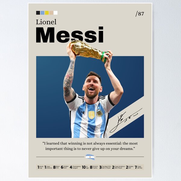 Item preview, Lionel Messi Poster, Poster of Messi with the World Cup, Poster Argentina World Champion 2022, Argentina Football Print, Sports Poster designed and sold by PrintFanArt.