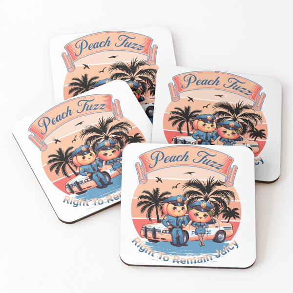 Item preview, Peach Fuzz Police: Right to Remain Juicy Design designed and sold by BuyByButterfly.