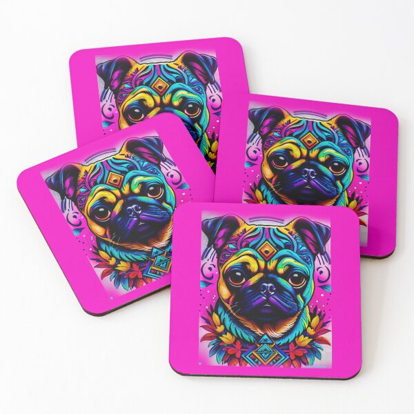Item preview, Pug NEON INDIAN 21 designed and sold by RedBluffTraders.