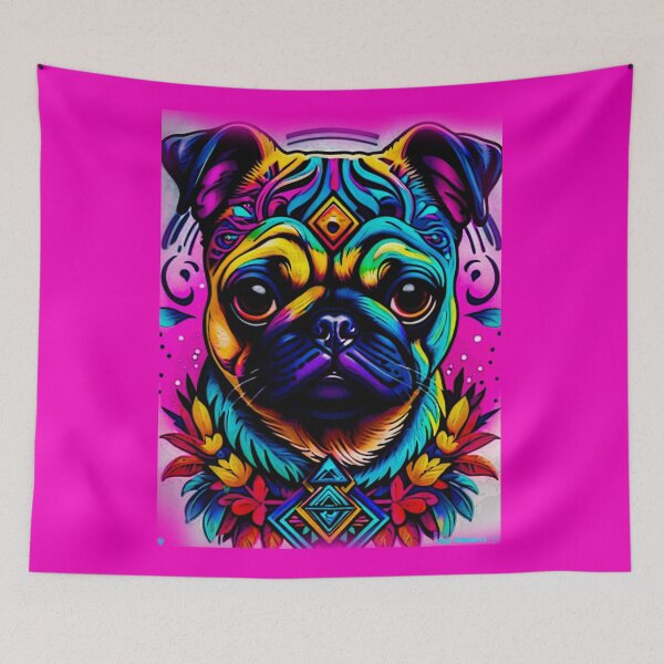 Item preview, Pug NEON INDIAN 21 designed and sold by RedBluffTraders.