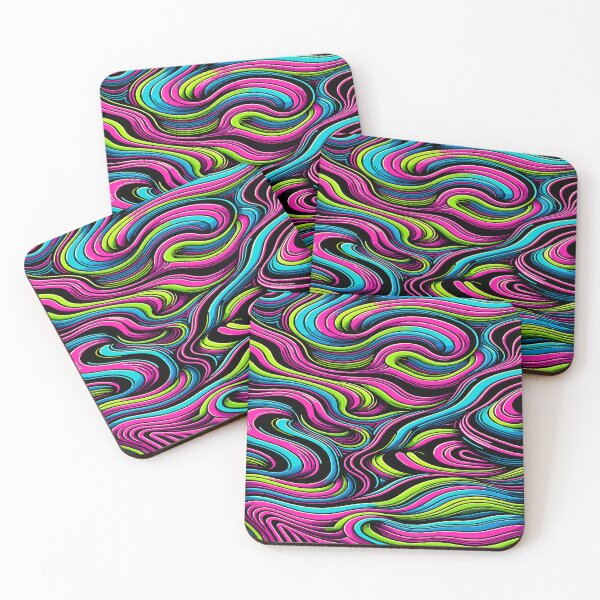 Item preview, Vibrant Vortex: Neon light Wave Illusion pattern designed and sold by toobel.