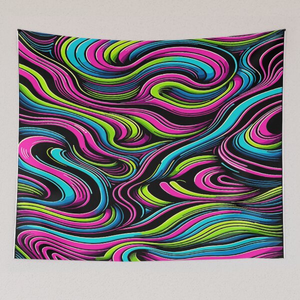 Item preview, Vibrant Vortex: Neon light Wave Illusion pattern designed and sold by toobel.