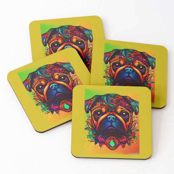Item preview, Pug NEON INDIAN 22 designed and sold by RedBluffTraders.