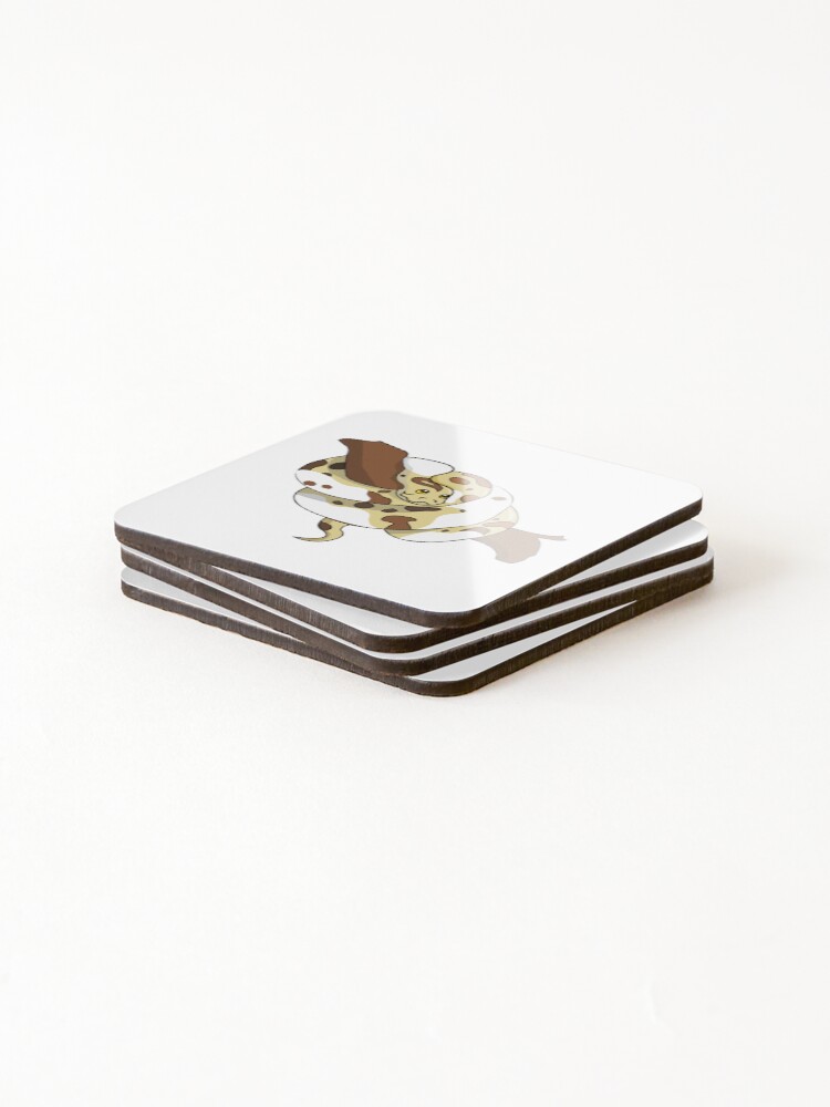Thumbnail 4 of 5, Coasters (Set of 4), Pied Python designed and sold by NJHredbubble.