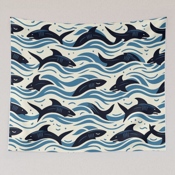 Item preview, Marine Melody: Ocean Predators Pattern designed and sold by toobel.