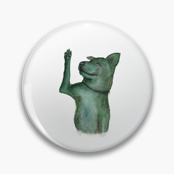 Item preview, Waving Green Dog - Hand Painted Watercolour  designed and sold by SophieStockArt.