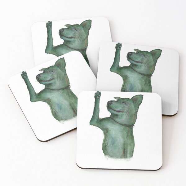 Item preview, Waving Green Dog - Hand Painted Watercolour  designed and sold by SophieStockArt.