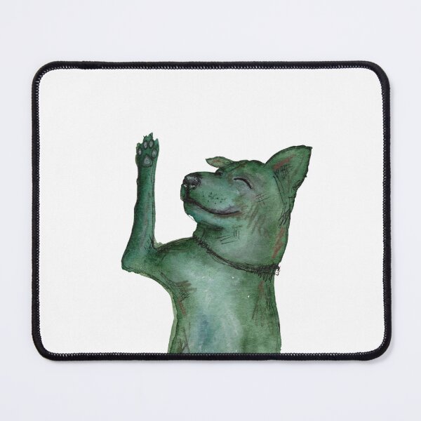 Item preview, Waving Green Dog - Hand Painted Watercolour  designed and sold by SophieStockArt.