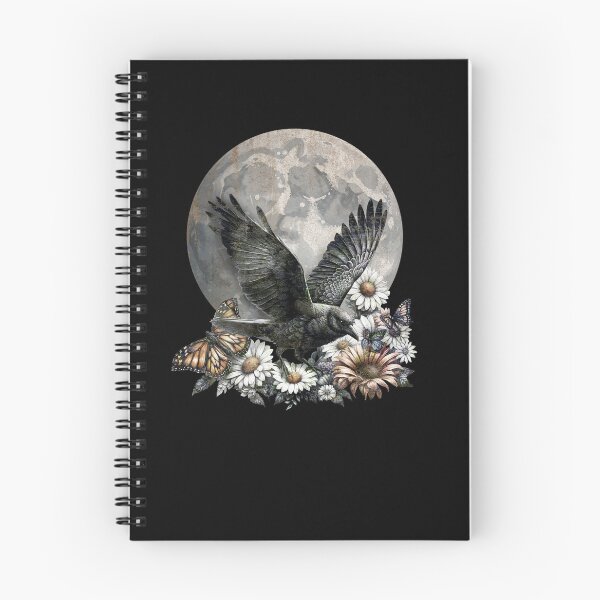 Item preview, Fullmoon crow and butterflies, witch, Halloween, black crows, raven, corvid, books, magic, witchcraft, Wicca designed and sold by Collagedream.
