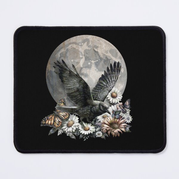 Item preview, Fullmoon crow and butterflies, witch, Halloween, black crows, raven, corvid, books, magic, witchcraft, Wicca designed and sold by Collagedream.