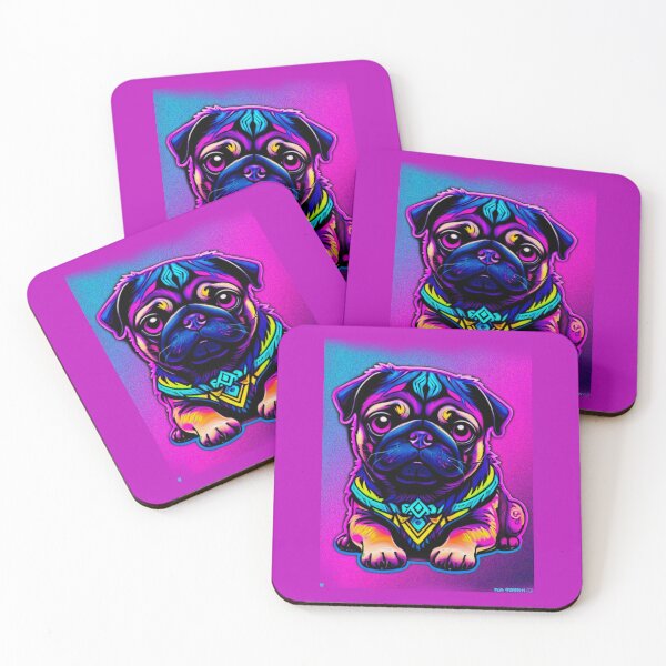 Item preview, Pug NEON INDIAN 24 designed and sold by RedBluffTraders.