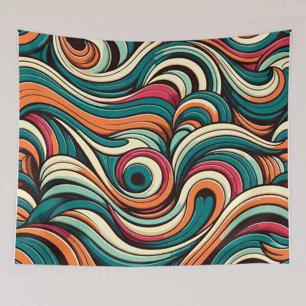 Item preview, Retro Groove pattern: Swirling Seventies modern Vibes designed and sold by toobel.