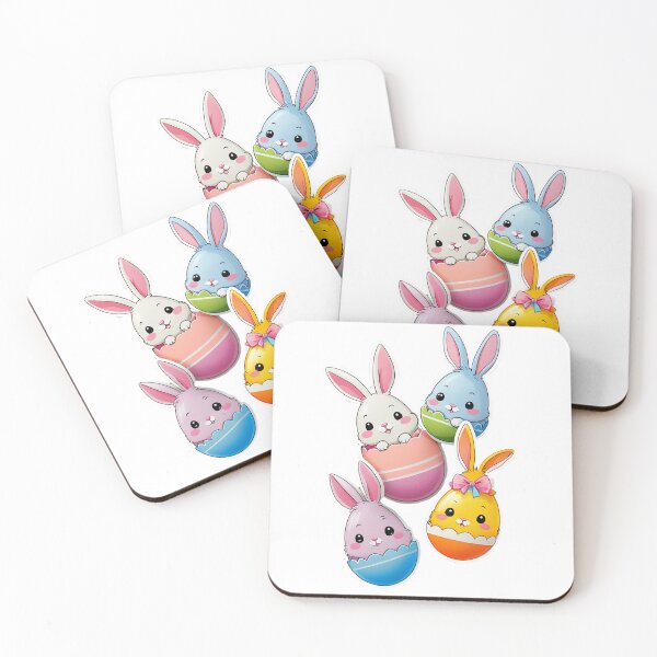 Item preview, Kawaii Easter Egg Hunt Rabbit designed and sold by Bunmigraphics .