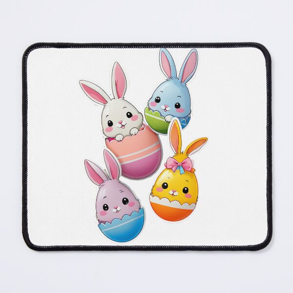 Item preview, Kawaii Easter Egg Hunt Rabbit designed and sold by Bunmigraphics .