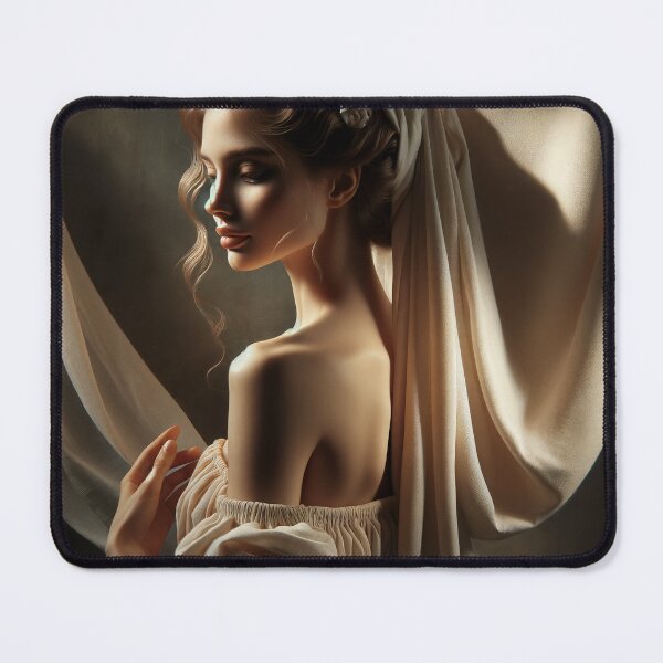 Item preview, Woman draped in flowing fabrics, with a focus on form and light designed and sold by AndreaMart.