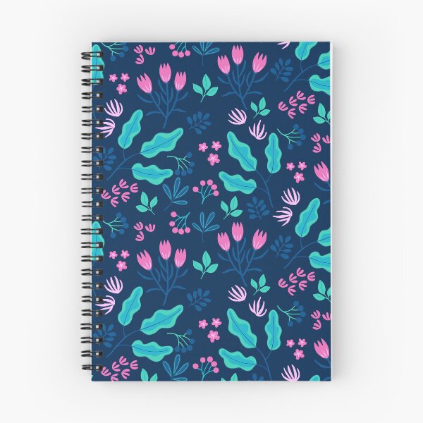 Item preview, Cool floral and leaf pattern in blues and pinks designed and sold by Vanessa Bentley.
