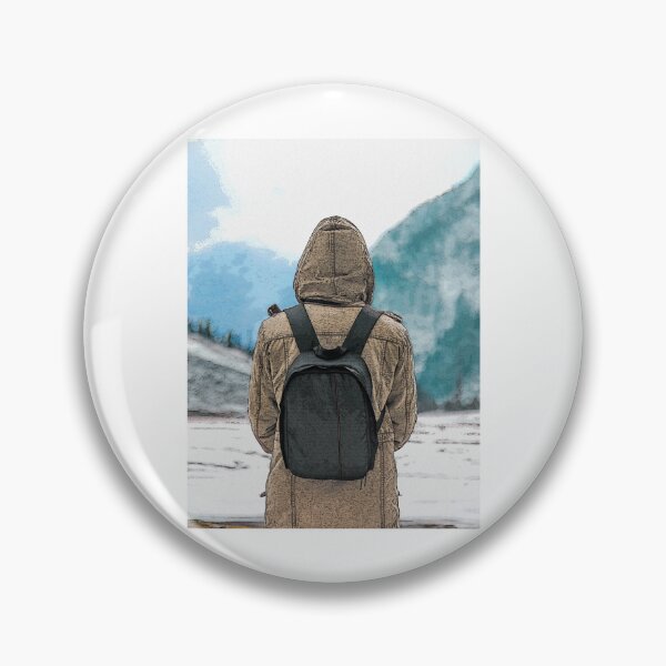 Item preview, Man standing Alone in between snow capped mountains designed and sold by Esau-Omara.