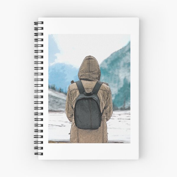 Item preview, Man standing Alone in between snow capped mountains designed and sold by Esau-Omara.