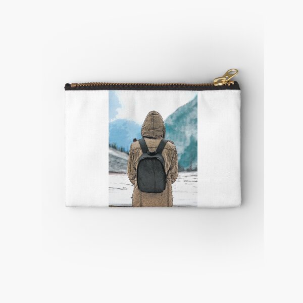 Item preview, Man standing Alone in between snow capped mountains designed and sold by Esau-Omara.