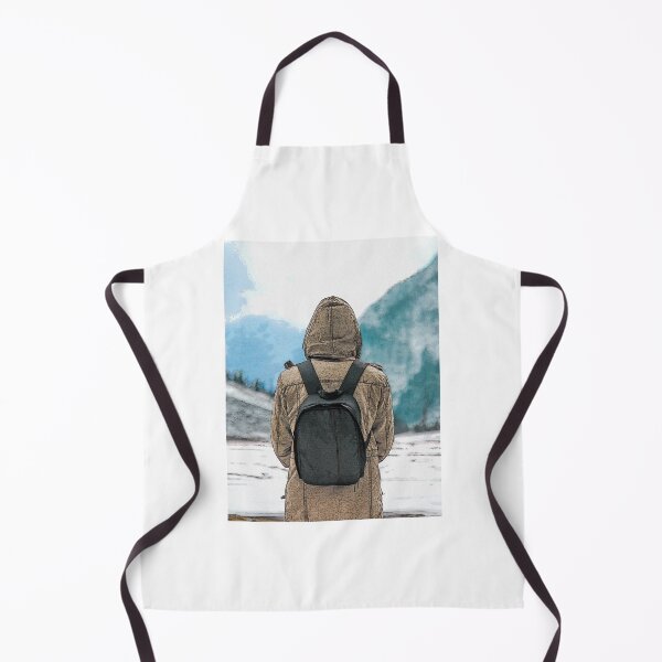 Item preview, Man standing Alone in between snow capped mountains designed and sold by Esau-Omara.