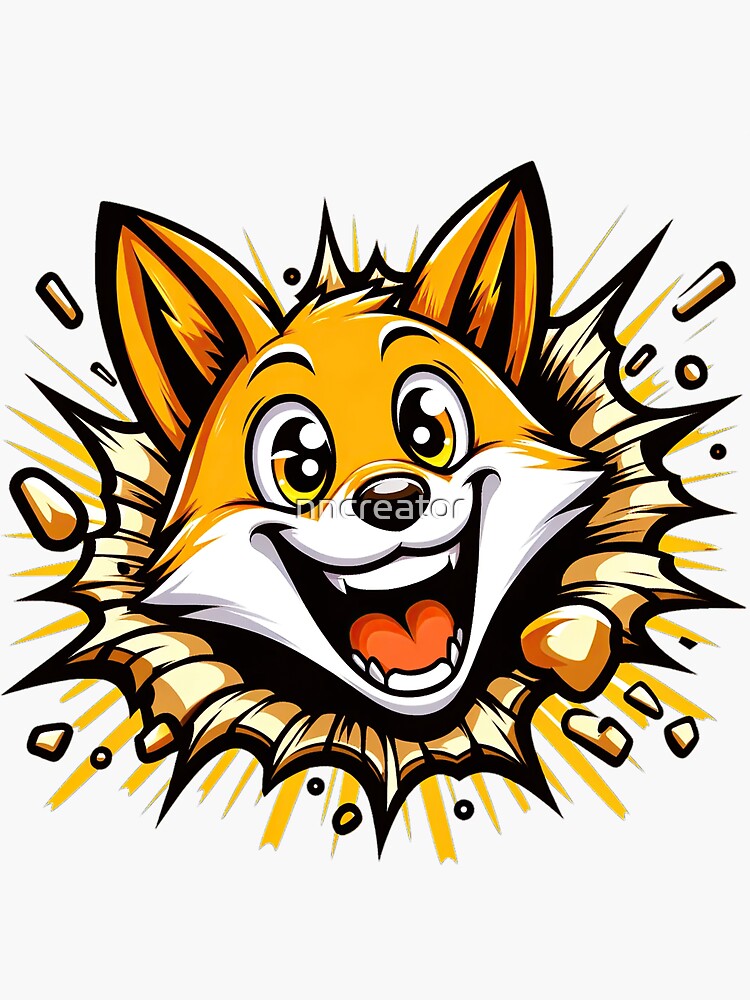 Thumbnail 3 of 3, Sticker, Cute Fox Frenzy designed and sold by nncreator.