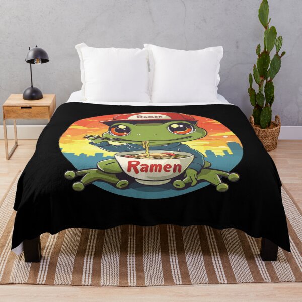 Item preview, Kawaii frog eating ramen designed and sold by MaateoDesign.