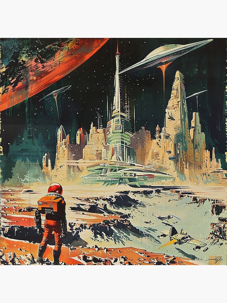 Year 3000, Sci-Fi Print, Sci-fi City Painting, Space Art, Cityspace Print, City good Art Print by Naci Caba