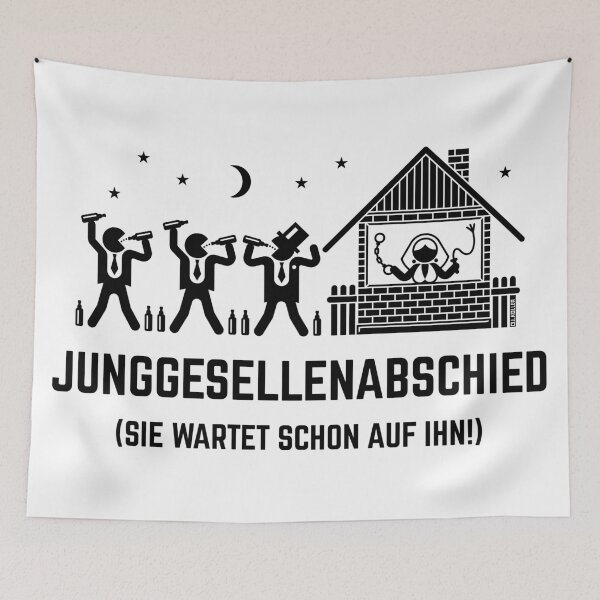 Item preview, Bachelor party – she's already waiting for him! (House / Black) designed and sold by Roderix.