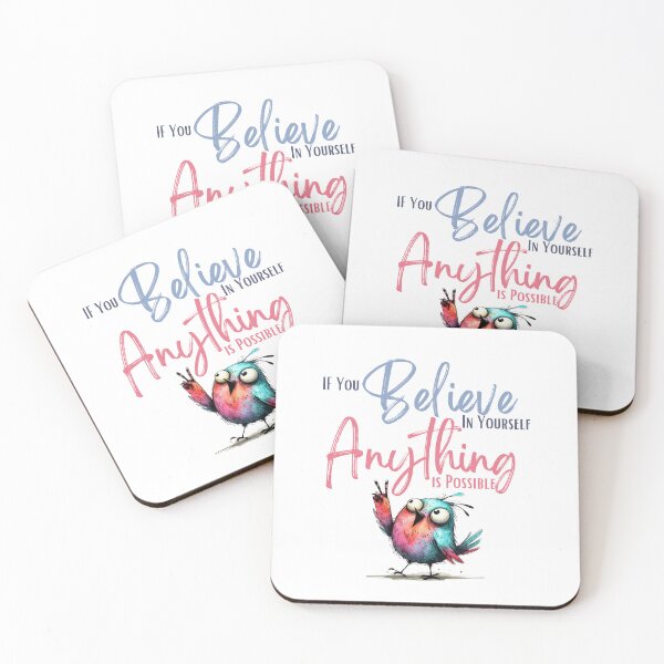 Item preview, If You Believe in Yourself Anything Is Possible Motivational Quote Colorful Funny Bird Design. designed and sold by Raise2Shine.