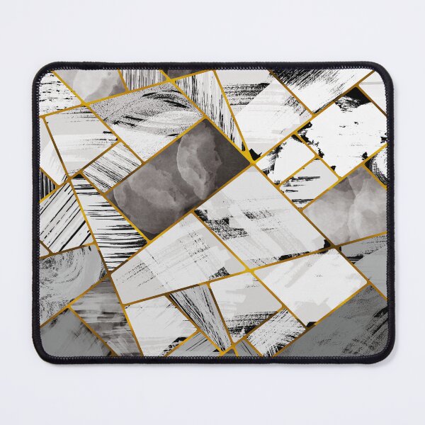 Item preview, White Geode, Stained Glass Mosaic with veins of Liquid Gold designed and sold by NoaaDesign.
