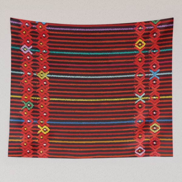 Item preview, Mexican huipil ethnic hand woven fabric colorful folk art designed and sold by T-Mex.