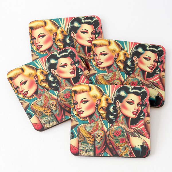 Item preview, Retro Tattoo Girls designed and sold by PulpVintage.
