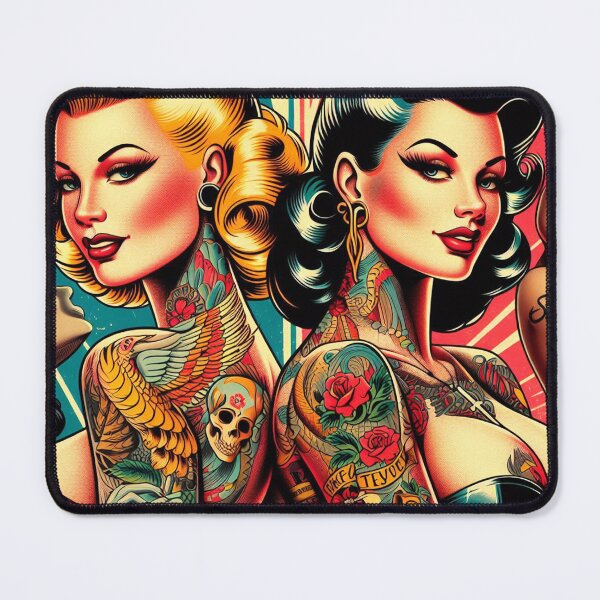 Item preview, Retro Tattoo Girls designed and sold by PulpVintage.