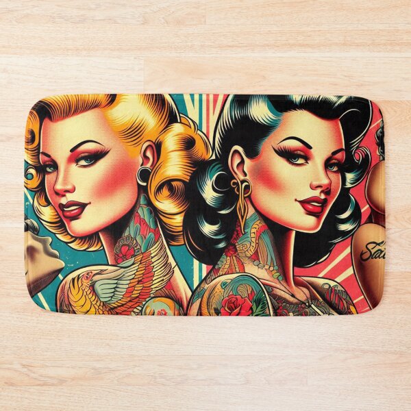 Item preview, Retro Tattoo Girls designed and sold by PulpVintage.