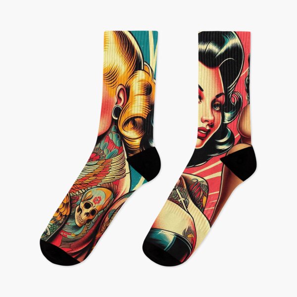 Item preview, Retro Tattoo Girls designed and sold by PulpVintage.