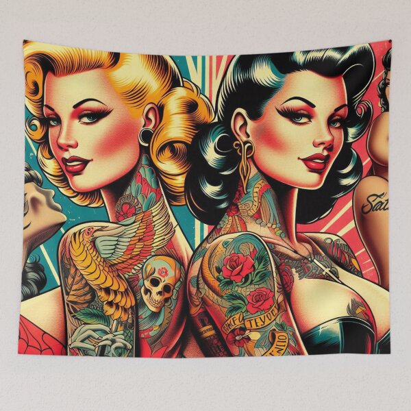 Item preview, Retro Tattoo Girls designed and sold by PulpVintage.
