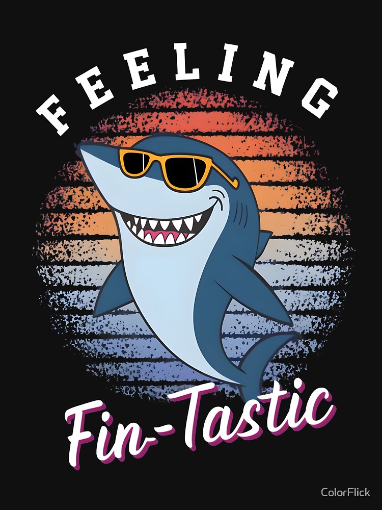 Shark in Sunglasses Feeling Fin tastic Funny Shark Surfing Essential T Shirt for Sale by ColorFlick Redbubble