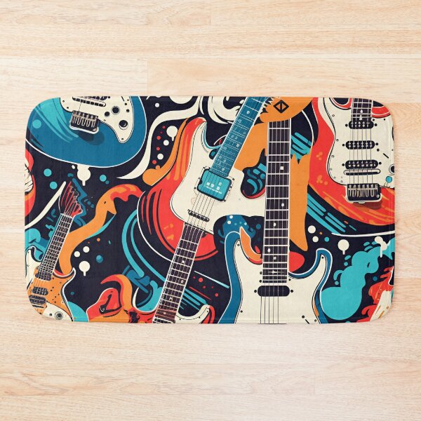 Item preview, Colorful guitar collage wallpaper  designed and sold by dcrc.
