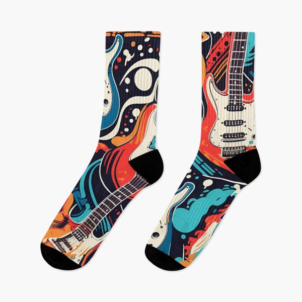 Item preview, Colorful guitar collage wallpaper  designed and sold by dcrc.